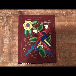 Kuna Folk Art Mola San Blas Islands Vintage Parrots Textile Art